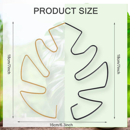 4pcs Iron Plant Stem Supports, Monstera Plant Support Outdoor Indoor Plant Accessories, 2 Colour Turtle Shell Bamboo Clamp Set for Thriving Growth (Gold+Black).