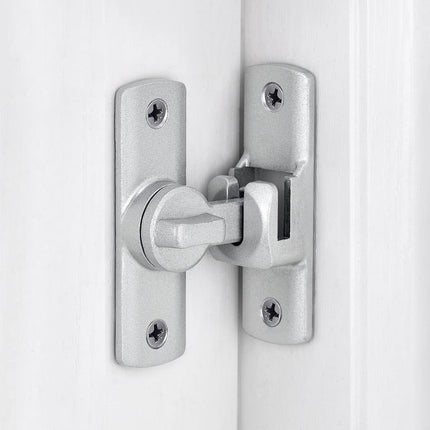 Silvery Barn Door Latches,90/180 Degree Gate Lock,Aluminum Alloy Right Angle Door Lock Latch,Flip Gate Latches Hardware,Door Security Sliding Door Latch Lock fo Cabinets,Barn Door,Bathroom  Silvery.