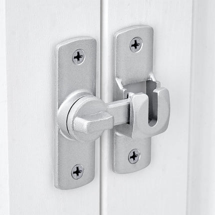 Silvery Barn Door Latches,90/180 Degree Gate Lock,Aluminum Alloy Right Angle Door Lock Latch,Flip Gate Latches Hardware,Door Security Sliding Door Latch Lock fo Cabinets,Barn Door,Bathroom  Silvery.