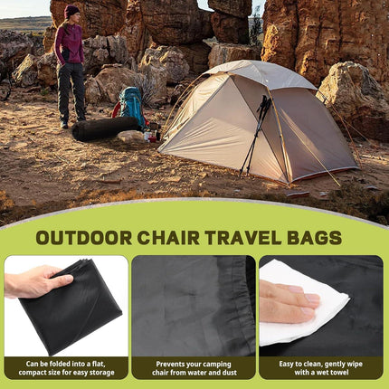 Camping Chair Replacement Bag for Coleman Portable Folding Chair Carry Bag with Shoulder Strap, Protective Carrying Chair Bag for Travel Outdoor Camping Sports, Black (Chair is Not Included).