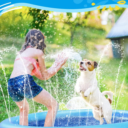 Splash Pad for Dogs & Kids - Anti-Slip Dog Pool for Large Dogs, 0.58 mm Thickened Durable Outdoor Water Play Mat, Summer Sprinkler Toy for Backyard (67in, Blue).