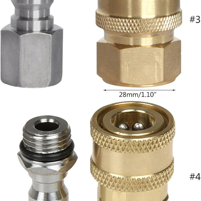 2 Pcs Pressure Washer Adapter 3/8 1/4 Inch Quick Connect Fittings Stainless Steel Pressure Washer Fittings Easy To Use Garden Hose To Pressure Washer Adapter 3/8 1/4 Quick Connect Converter.