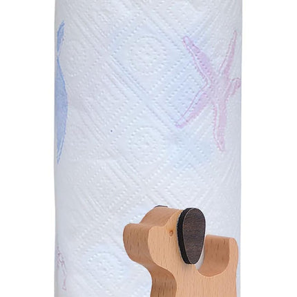 Dog Style Paper Towel Holder, 6 x 10 Inch Wood Paper Towel Holder, Wooden Paper Towel Holder Countertop Vertical Tissue Holder Rack, Kitchen Paper Towel Holders for Tear Paper Towel Roll.