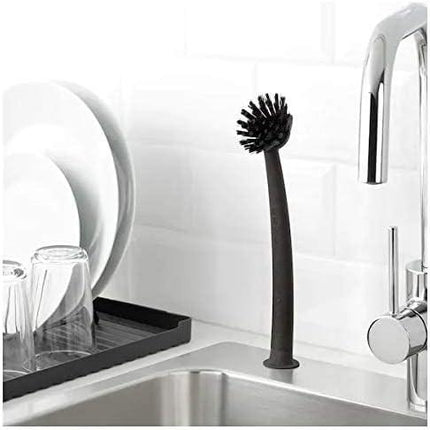 Dish-Washing Brush, Black,Polypropylene Plastic Polyester Synthetic Rubber(Length : 29cm).