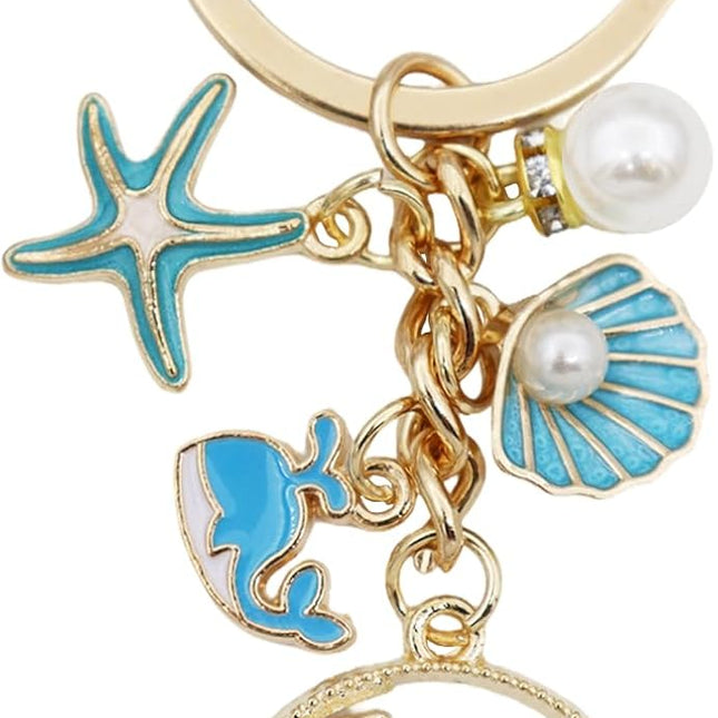 Ocean Keychain Adorable Sea Animal Charms Perfect for Beach Lovers, Travel Enthusiast Ideal for Backpacks.