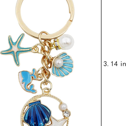 Ocean Keychain Adorable Sea Animal Charms Perfect for Beach Lovers, Travel Enthusiast Ideal for Backpacks.