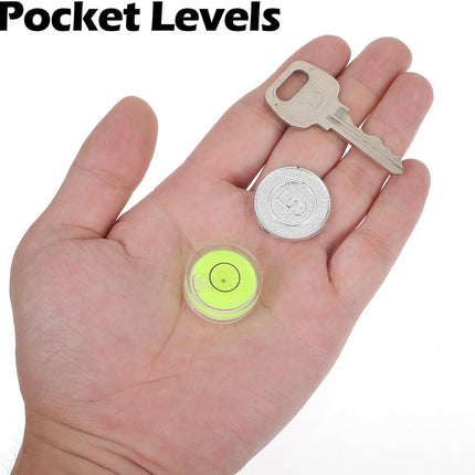 Small Circular Bubble Levels,6Pcs 0.98x0.39inch Levels Measuring Layout Tools Standards for Workshop Camera Tripod Turntable Automount Telescope.