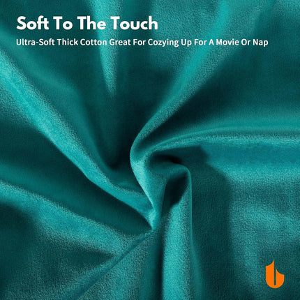 Not Fade Velvet Soft Solid Decorative Throw Pillow Covers Square Cushion Case for Sofa Bedroom Car 18 x 18 Inch 45 x 45 cm, Aqua Green.