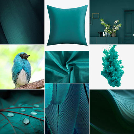 Not Fade Velvet Soft Solid Decorative Throw Pillow Covers Square Cushion Case for Sofa Bedroom Car 18 x 18 Inch 45 x 45 cm, Aqua Green.