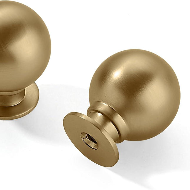 10 Pack 1 Inch Vintage Ball Champagne Bronze Cabinet Knobs Kitchen Cabinet Hardware Satin Brass Drawer Knobs Pulls for Drawers.  Champagne Bronze   Knob   Champagne Bronze   Knob.