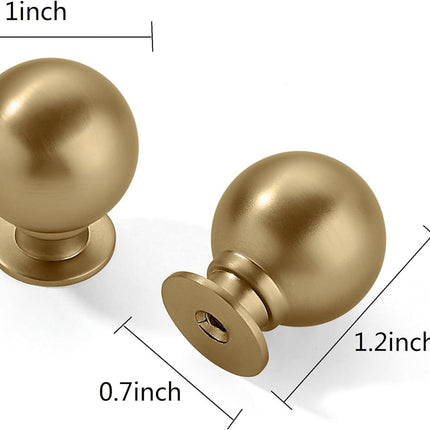 10 Pack 1 Inch Vintage Ball Champagne Bronze Cabinet Knobs Kitchen Cabinet Hardware Satin Brass Drawer Knobs Pulls for Drawers.  Champagne Bronze   Knob   Champagne Bronze   Knob.