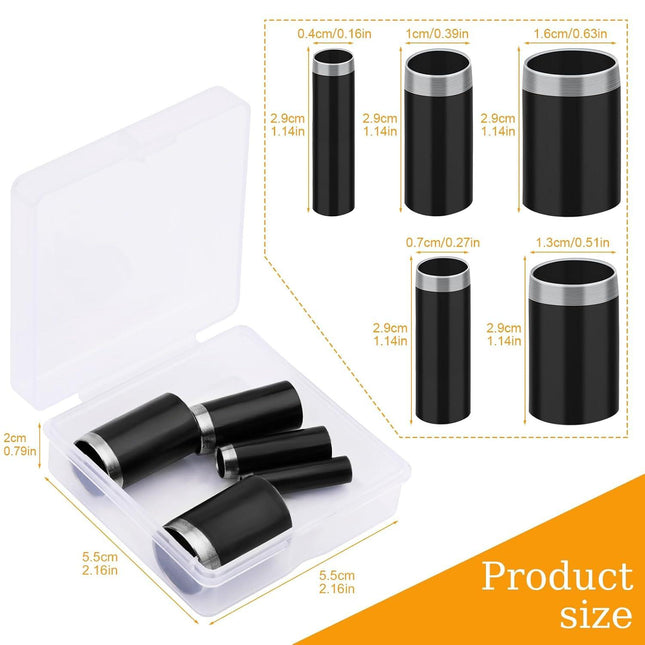 5 Sizes Round Hole Punch, Hollow Punch Cutter Tool Set with Storage Case, Leather Craft Tools Kit for Handmade DIY Craft Hole Punch Black  5 pcs  Black  5 pcs.