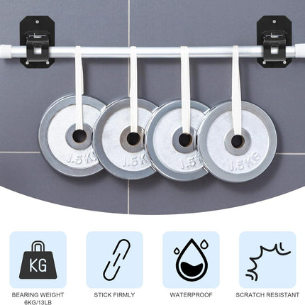 8PCS No Drill Curtain Rod Brackets,Nail Free Adjustable Curtain Rods No Drilling,Self Adhesive Curtain Rod Holder,Perforated Curtain Rod Hook,Non Screw Stick On Sticky Black Drape Pole Hanger Black.