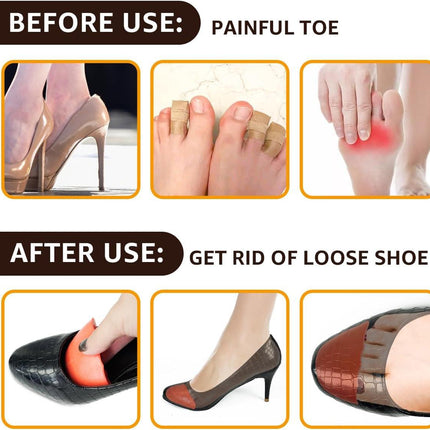 Dr. Scholl's Shoe Filler Inserts - Toe Cushions Make Shoes Fit, Half-Sizes Adjust Too Big for High Heels, Dress, Casual & Flats - 2 Pairs (Orange - Round) Orange  Orange.
