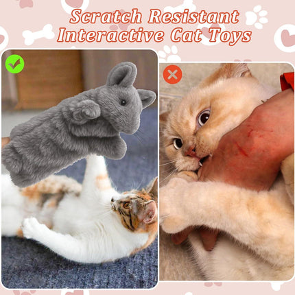 Cat Wrestling Toy Puppet, Mouse Puppets Enrichment Toys for Bored Indoor Cats, Safe Wrestling Glove Hand Interactive Cat Toys (Mouse)  Mouse    Mouse.
