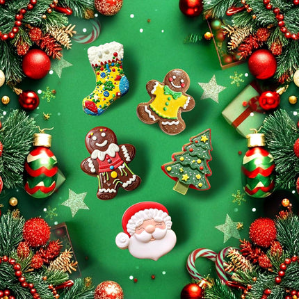 Christmas Silicone Molds, 12 Cavities Christmas Chocolate Mold Deep, 3D Christmas Trees Christmas Stockings Gingerbread Man Silicone Molds for Baking Chocolate Candy Cake Jelly Cookie Green  Green.