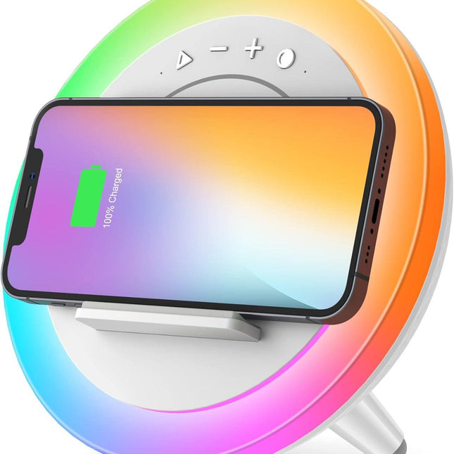 Bluetooth Speaker with Lights, Wireless Charging Speaker, Best Birthday Gift Ideas Teenage,Applicable for Bedroom/Teen Girl Gifts/Please use The Original Adapter(5W Wireless Charging).