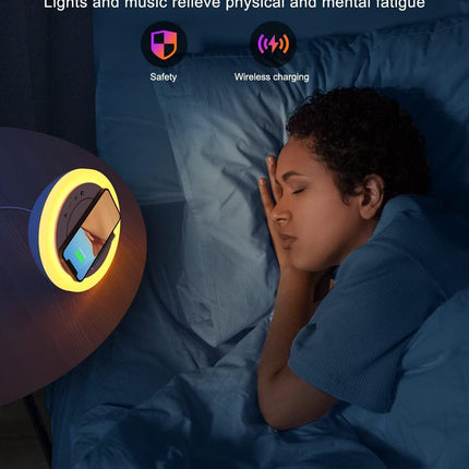 Bluetooth Speaker with Lights, Wireless Charging Speaker, Best Birthday Gift Ideas Teenage,Applicable for Bedroom/Teen Girl Gifts/Please use The Original Adapter(5W Wireless Charging).