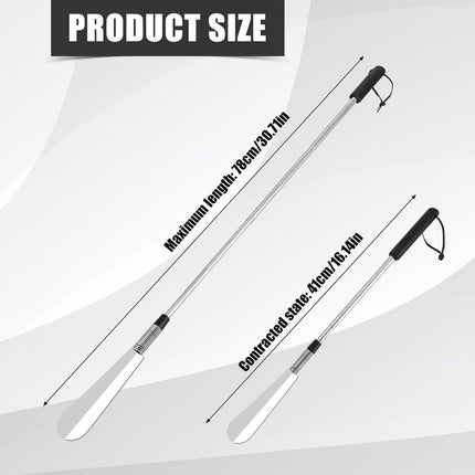 Extendable Shoe Horn, Premium Stainless Steel Adjustable Handle Shoe Lifter with Long Handle Shoehorn Telescopic Travel Shoe Helper Shoe Aid Tools for Women Men Seniors.