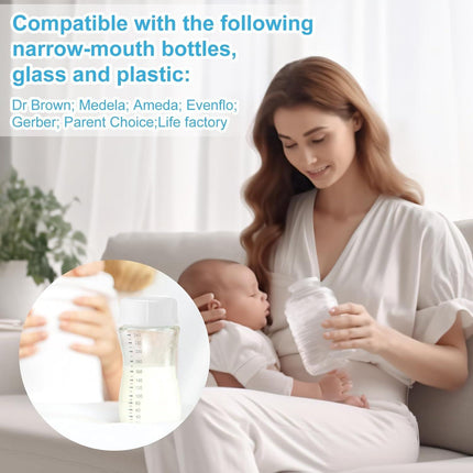 10pcs Narrow Baby Bottle Caps for Dr Brown & Medela Bottles, BPA Free Travel and Storage Baby Bottle Lids Replacement Parts with Sealing Gasket for Ameda Baby Bottles Accessory (White)  White    White.
