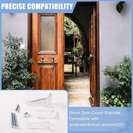 Storm Door Closer Bracket?Repair Jamb Bracket Compatible with Andersen?Durable Screen Door Closer Replacement Parts Kits with Emco/Larson/Pella, Protecting Doors from Damage from Strong Winds (White).
