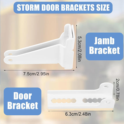 Storm Door Closer Bracket?Repair Jamb Bracket Compatible with Andersen?Durable Screen Door Closer Replacement Parts Kits with Emco/Larson/Pella, Protecting Doors from Damage from Strong Winds (White).