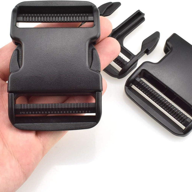 SGH Pro Extra Thick Military Grade Dual Adjustable Quick Side Release Buckles 2' Wide 4 Pack Clips Snaps No Sewing Heavy Duty Replacement for Webbing Boat Cover Backpack Fanny Pack.