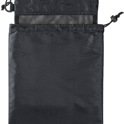 Shower Bag Tote, Mesh Caddy Toiletry Organizer 12”L x 9”W, Compact and Lightweight With Suction Cup, Cord for Hanging, Zipper and Drawstring Pouch 14”L x 10”W, Black Black.