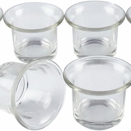 Clear Chunky Glass Lip Votive Candle Holders Tealight Votive Cups for Wedding Proposal, Spa, Aromatherapy, Meditation, 6 Counts by Shxstore Clear.