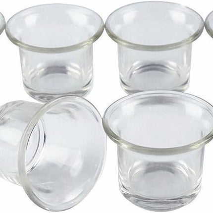 Clear Chunky Glass Lip Votive Candle Holders Tealight Votive Cups for Wedding Proposal, Spa, Aromatherapy, Meditation, 6 Counts by Shxstore Clear.