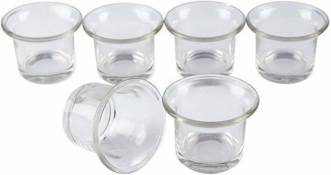 Clear Chunky Glass Lip Votive Candle Holders Tealight Votive Cups for Wedding Proposal, Spa, Aromatherapy, Meditation, 6 Counts by Shxstore Clear.