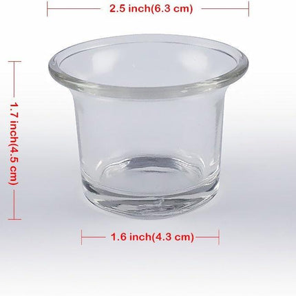 Clear Chunky Glass Lip Votive Candle Holders Tealight Votive Cups for Wedding Proposal, Spa, Aromatherapy, Meditation, 6 Counts by Shxstore Clear.
