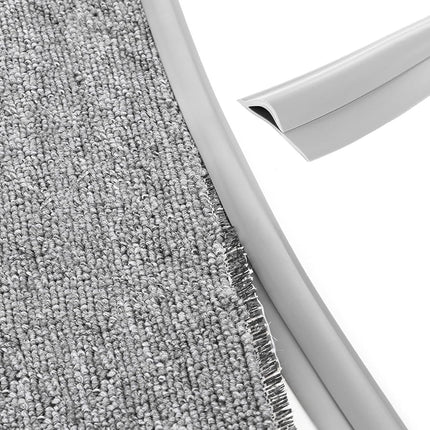 Carpet Edge Binding Trim, Self Adhesive Grey Floor Transition Strip/Rugs Edging Bar for Indoor Doormat Protect, Flexible PVC Seal Molding for Robot Vacuum Cleaner (700cm (23ft))   700cm (23ft).