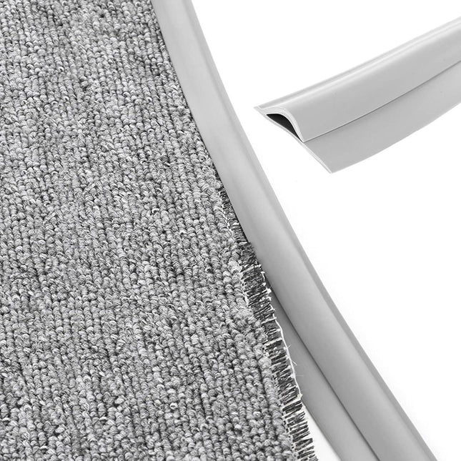 Carpet Edge Binding Trim, Self Adhesive Grey Floor Transition Strip/Rugs Edging Bar for Indoor Doormat Protect, Flexible PVC Seal Molding for Robot Vacuum Cleaner (700cm (23ft))   700cm (23ft).