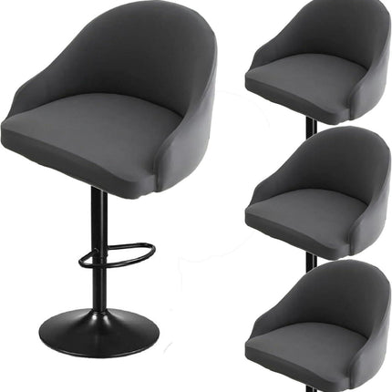 Bar Stool Slipcovers, Swivel Chair Covers with Back, Stretch Counter Bar Stool Covers for Armchair, Kitchen Island Grey 4pcs.