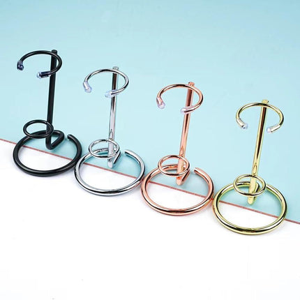 4 Pieces Small Crystal Rod Display Stand - Elegant Iron Gemstone and Mineral Holder, Geode Holder for Small Gemstone Crystal Mineral Agate Two Sizes 2.4x3.7 Inch 3.38×5.11 Inch Size (silver, large).