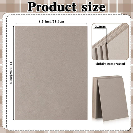 20 Pcs Book Board, Binders Board Chipboard Designer Bookboard Heavy Duty Chipboard Sheets Bookbinding Supplies for Book Binding Materials Cover(8.5 x 11 in,80 Pt) kraft  8.5 x 11 Inch,80 Pt.