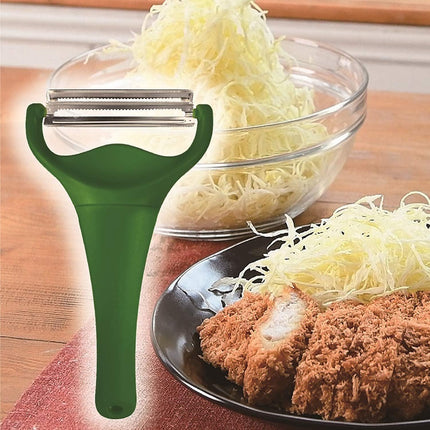 Nonoji MAX Cabbage Peeler and Shredder with Non-Slip Handle, Julienne, 2 Sharp Blades for Vegetable Peeling, Kitchen, Dark Green Green.