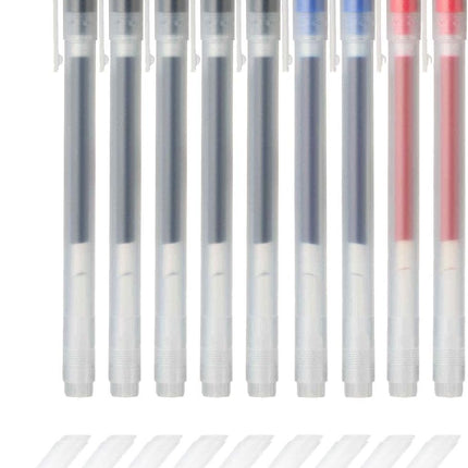 Gel Ink Ballpoint Pens 0.38mm Set of 9 Pack (5 Black 2 Blue 2 Red) Red-2.