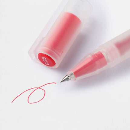 Gel Ink Ballpoint Pens 0.38mm Set of 9 Pack (5 Black 2 Blue 2 Red) Red-2.