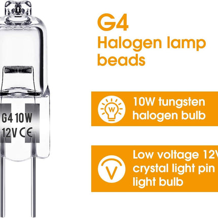 G4 halogen lamps 10W 12V - Warm white - 20-pack 10W 20pcs 10W.