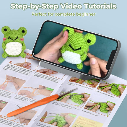 Crochet Kit for Beginners Pattern Animals Owl Penguin Frog with Yarn Hook Accessories.