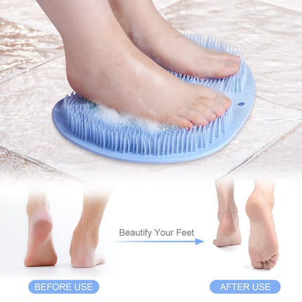 Foot Scrubber for Shower, Foot Cleaning Massage Mat with Non-Slip Suction Cups, Shower and Bathroom Foot Scrubber Mat (Blue) Blue.