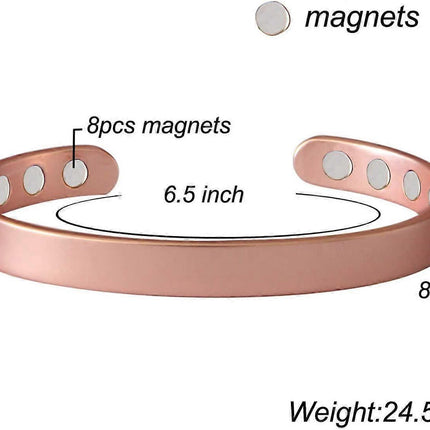 PIAO Copper Magnetic Bracelet for Men and Women, Relieves Arthritis, Carpal Tunnel Syndrome and Joint Pain. Copper Magnetic Bracelet for Men and Women 8pcs Magnets.