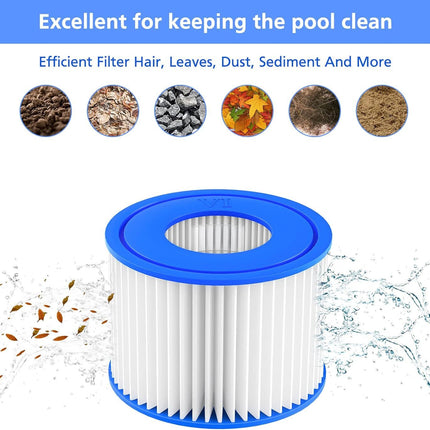Lay-Z-Spa Filter Cartridge (VI) 4pcs Compatible with All Lay-Z-Spa Hot Tub Models.