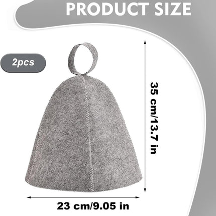Felt Sauna Hat 2 Pack Natural Wool Comfortable Breathable Accessories Gray and White Jar.