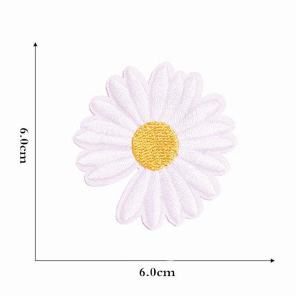 12 Pieces Embroidered Patches Iron-on Fabric Sew-on Patch Floral Pattern Mini Sunflower Embroidered Patches for Clothes Jeans Hat Backpacks.