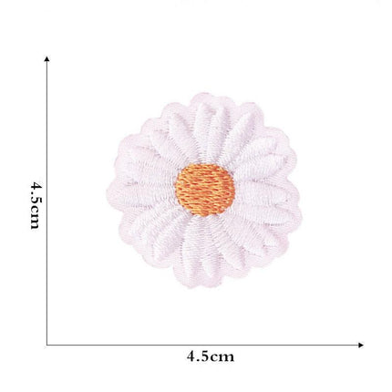 12 Pieces Embroidered Patches Iron-on Fabric Sew-on Patch Floral Pattern Mini Sunflower Embroidered Patches for Clothes Jeans Hat Backpacks.