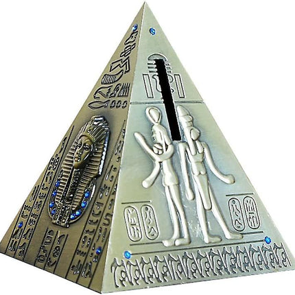 Egyptian pyramid statue model piggy bank home decor 13 cm - Antique brass (Egyptian pyramid).