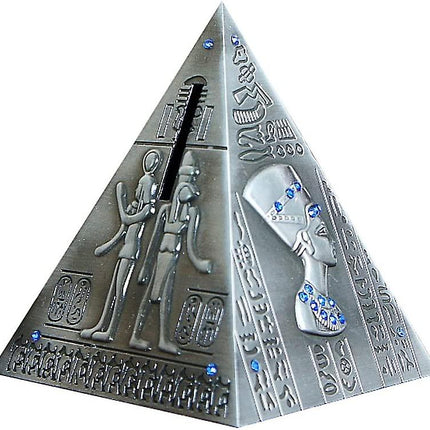 Egyptian pyramid statue model piggy bank home decor 13 cm - Antique brass (Egyptian pyramid).